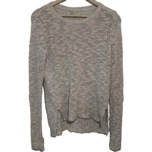 Abercrombie & Fitch Cream Chunky Knit Long Sleeve Crew Neck Sweater Size Small S
